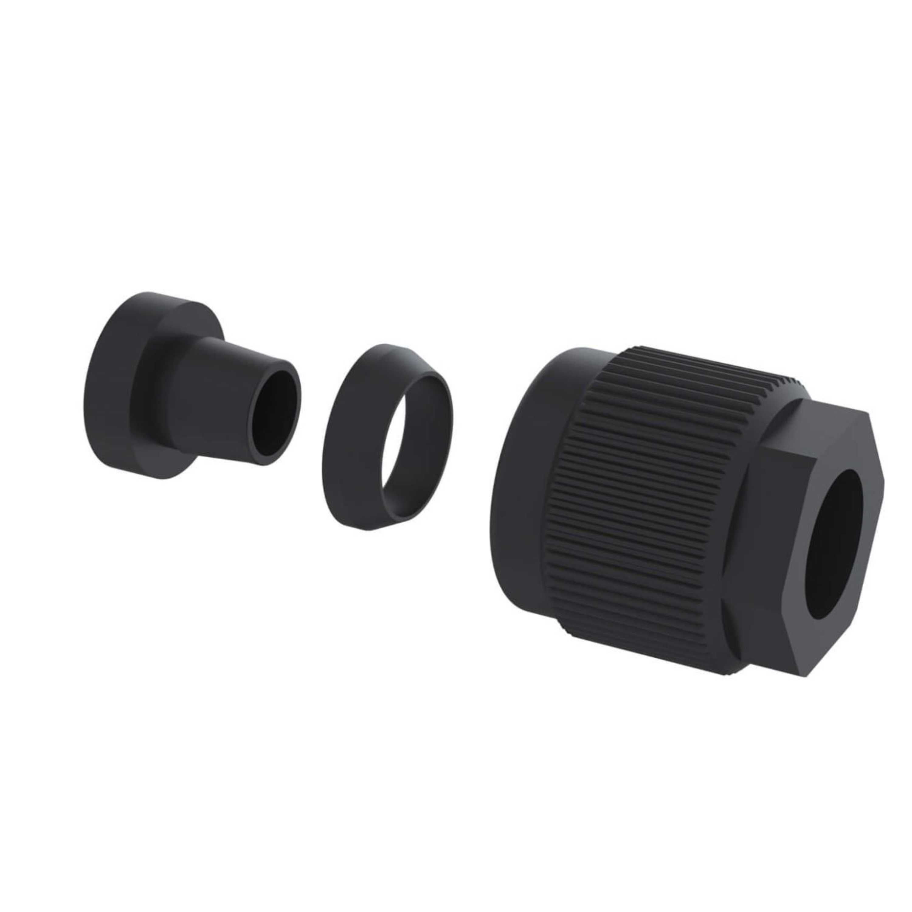 b.safe Screw Joint for Waste Tube Smooth (GL25 (f), Ø 13,6 x 16,2 mm ) (PTFE-EX/PE-EX/PPS )