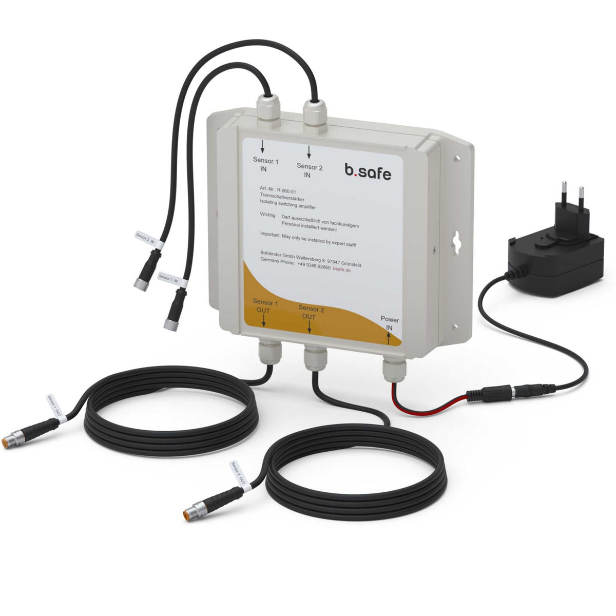 b.safe Isolated Amplifier (2-Kanal, 200 x 200 x 40 mm ) (ABS )