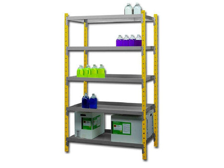 Ecosafe Safety Shelving Built in Steel - 5 Shelves 400mm Depth - MSE Supplies LLC