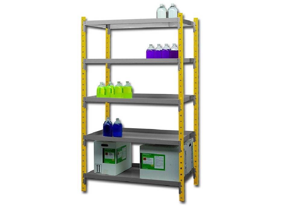 Ecosafe Safety Shelving Built in Steel - 5 Shelves 400mm Depth - MSE Supplies LLC