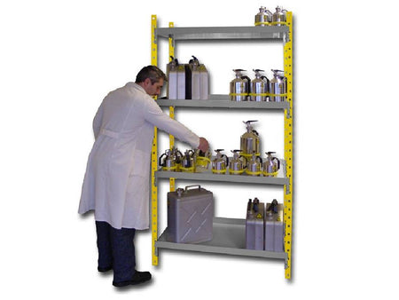 Ecosafe Safety Shelving Built in Steel - 4 Shelves Additional Element Depth 400mm - MSE Supplies LLC