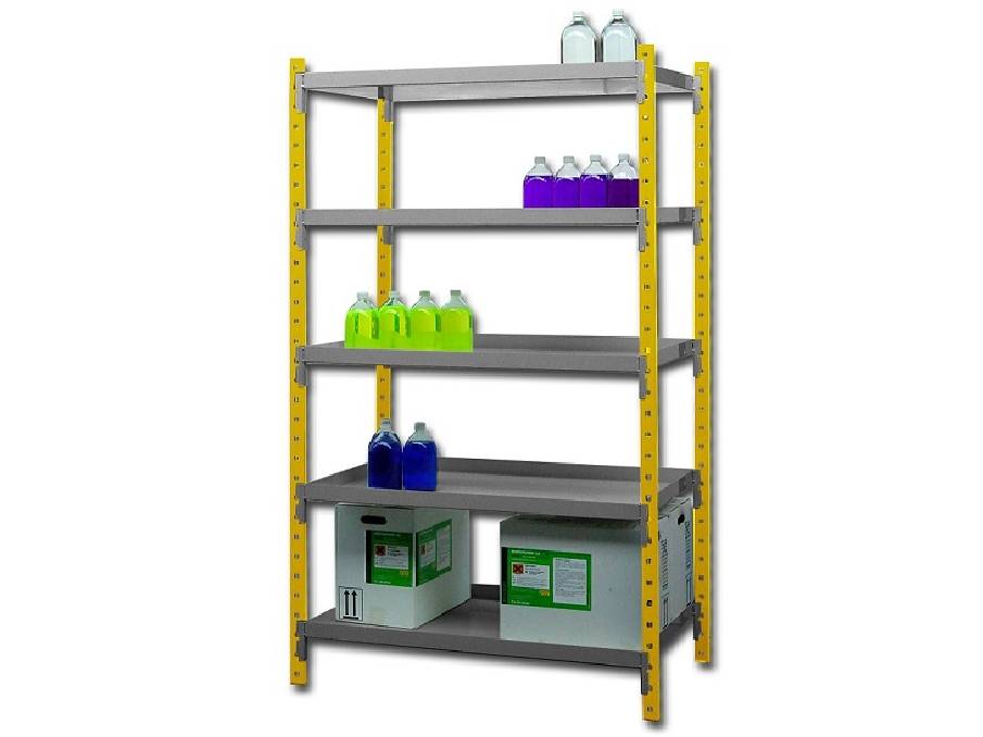 Ecosafe Safety Shelving Built in Steel - 5 Shelves, 600mm Depth - MSE Supplies LLC