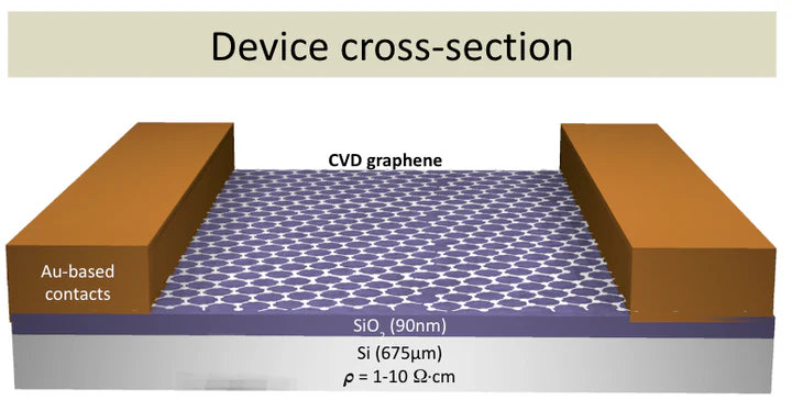 MSE PRO GFET (Graphene Field-Effect Transistor) Chip for Sensing Applications (10mm x 10mm) - MSE Supplies LLC