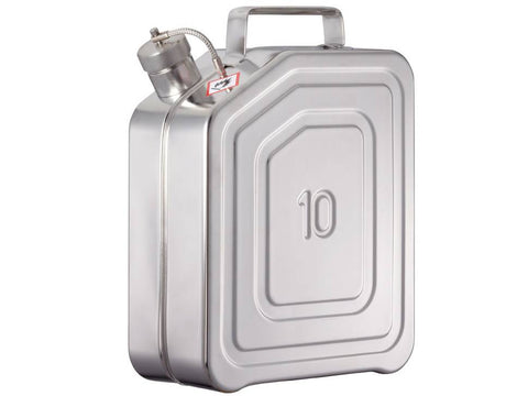Ecosafe 10L Stainless Steel Safety Jerrycan for Transport (With UN Approval) with 1.5 Threaded Cap - MSE Supplies LLC