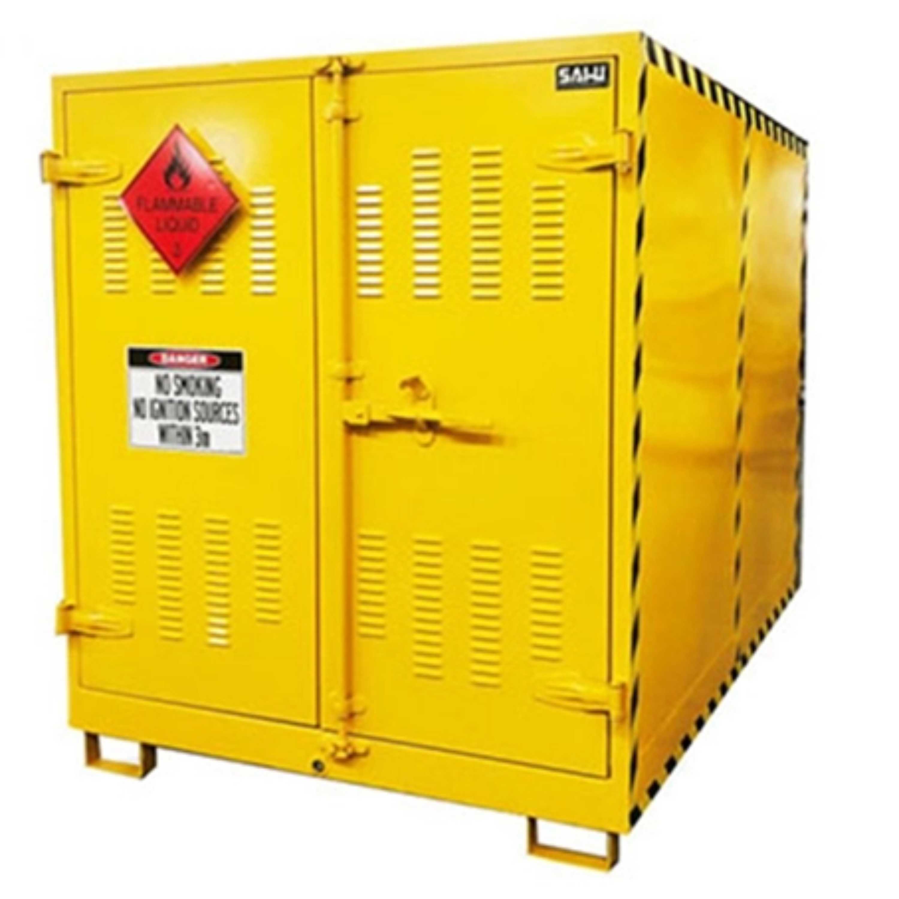 SAI-U® Outdoor Oil Drum Storage Cabinet (Sided Double Door) for 6 Drums