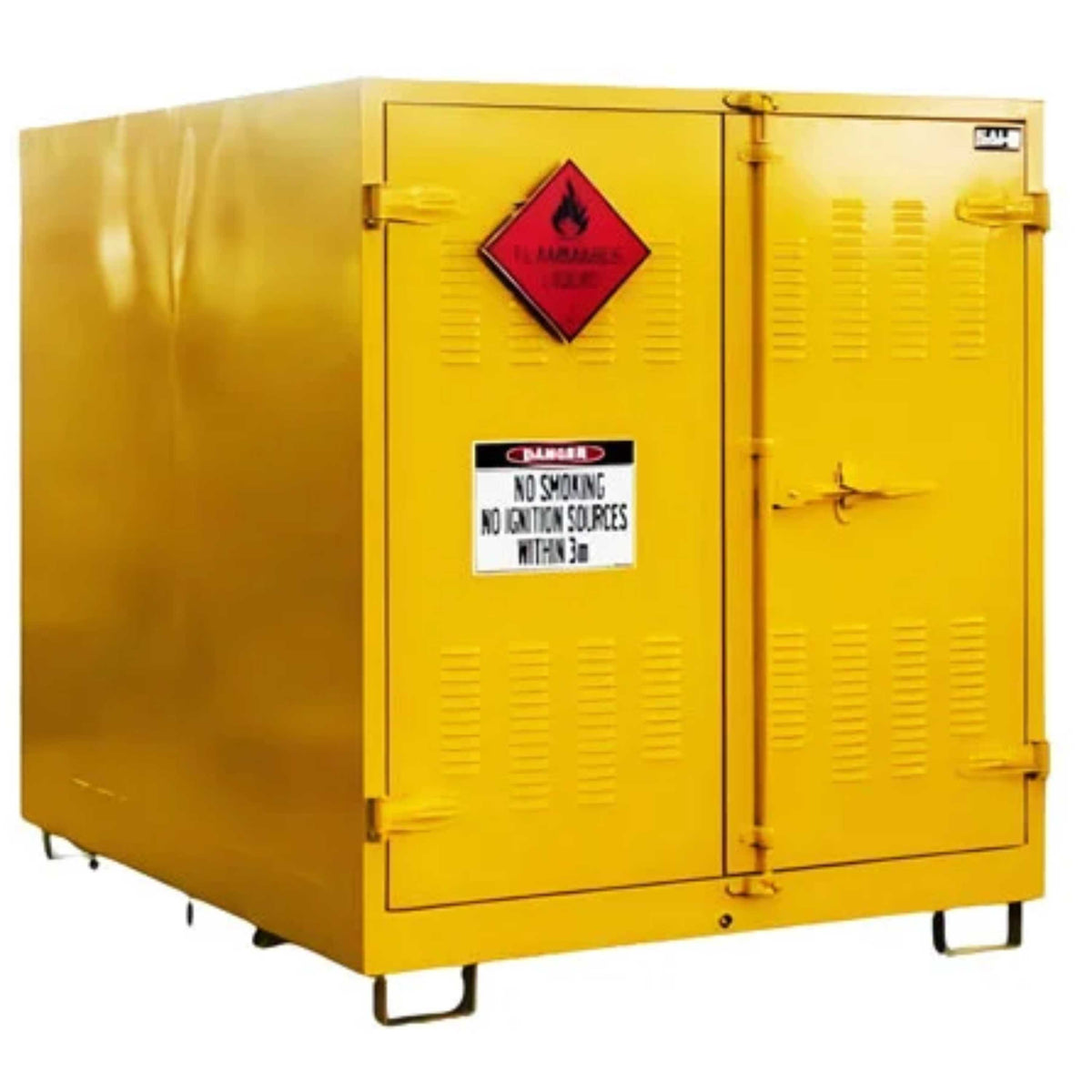 SAI-U® Outdoor Oil Drum Storage Cabinet (Sided Double Door) for 8 Drums