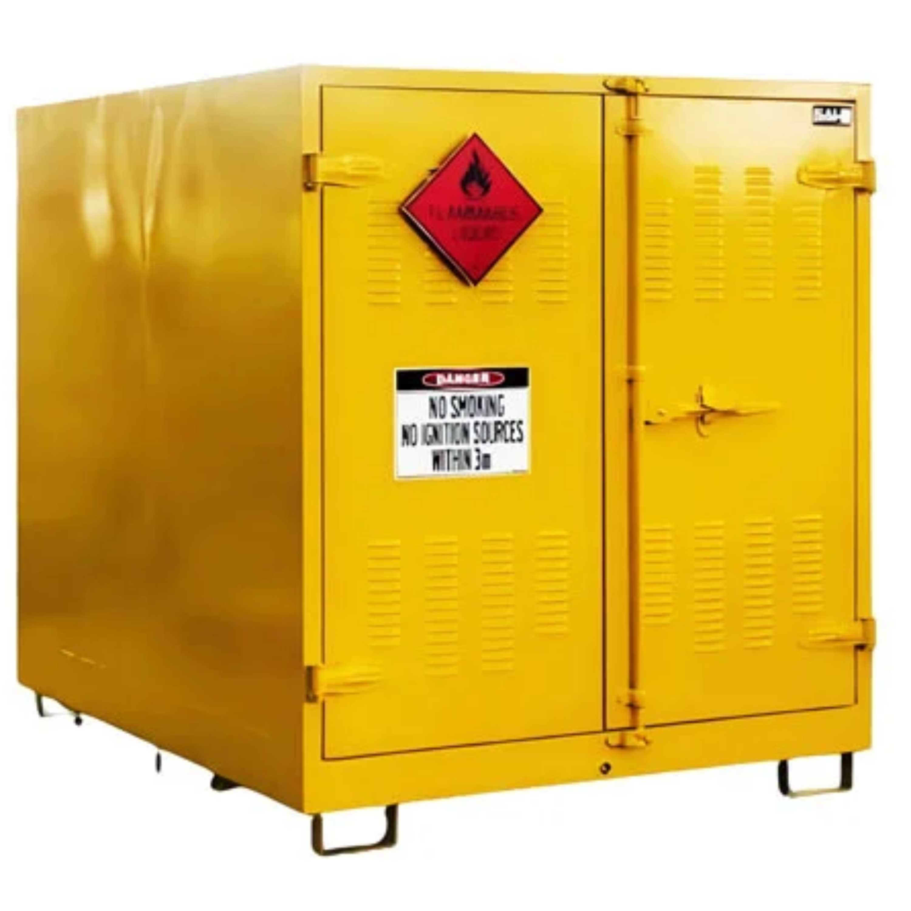 SAI-U® Outdoor Oil Drum Storage Cabinet (Sided Double Door) for 8 Drums