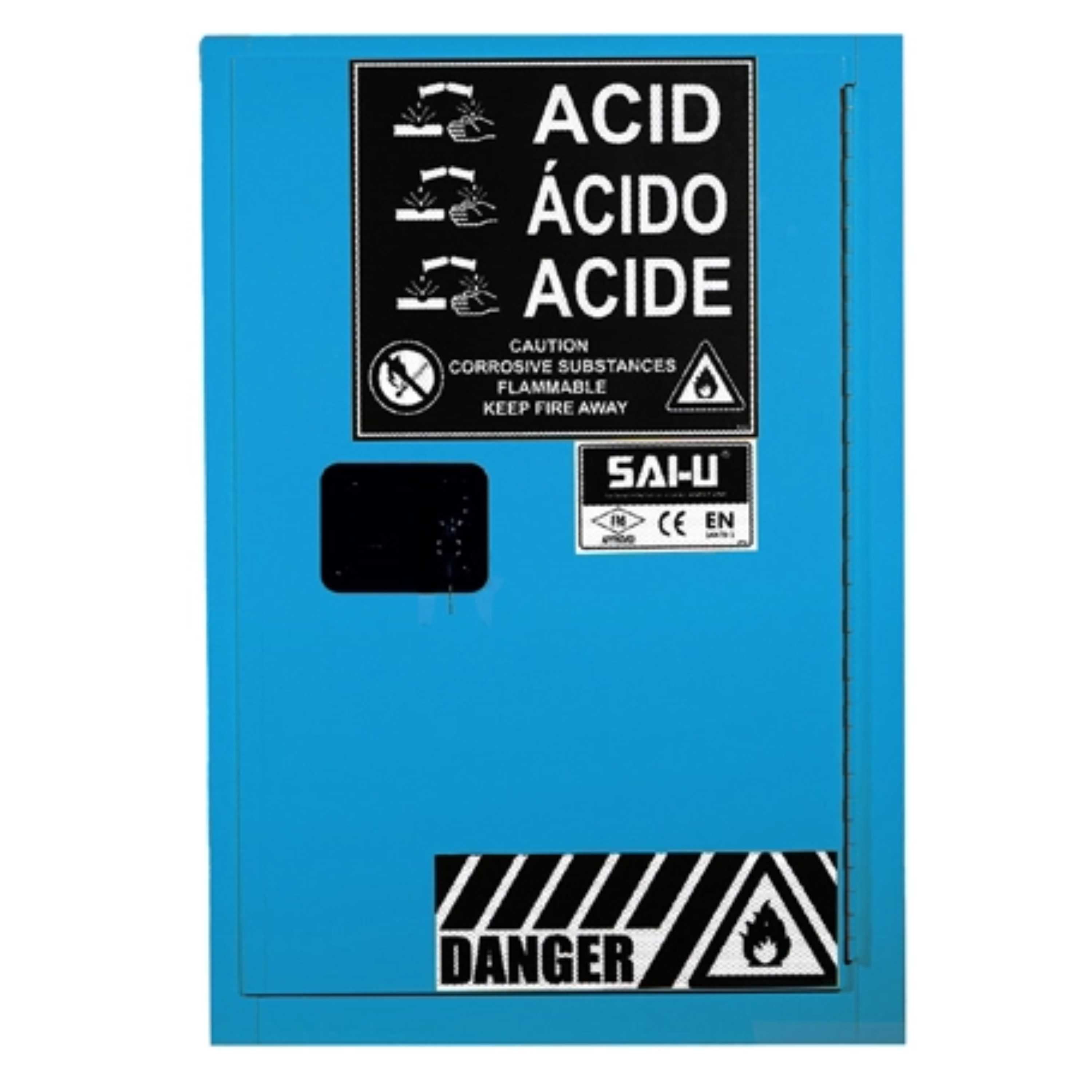 SAI-U® 12 Gallon, Manual Close, 1 shelf, Corrosive Liquids Safety Storage Cabinet