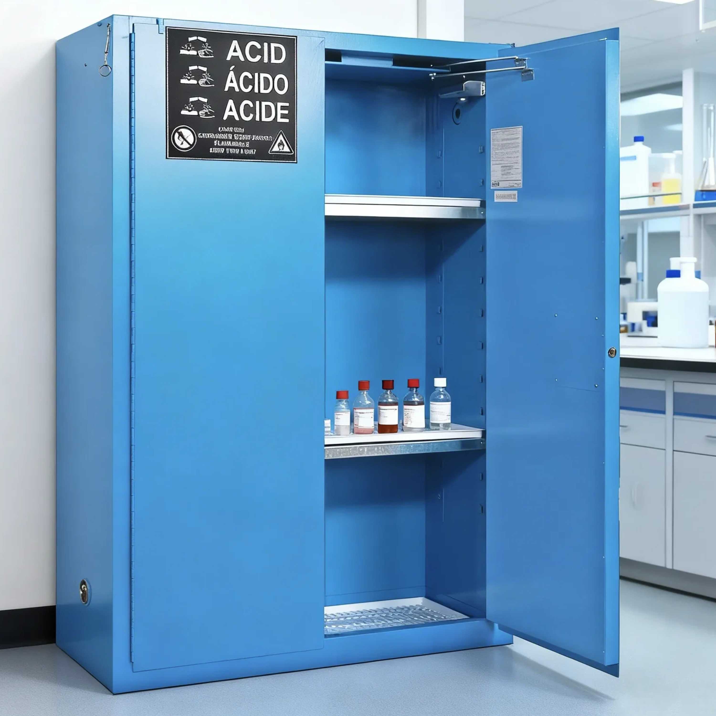 SAI-U® 45 Gallon, Manual Close, 2 shelves, Corrosive Liquids Safety Storage Cabinet