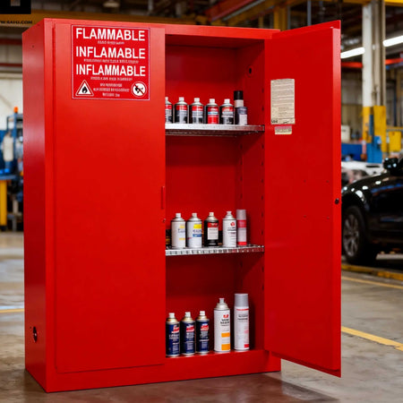 SAI-U® 45 Gallon, Manual Close, 2 shelves, Combustibles Safety Storage Cabinet - Cabinets - SAI-U® - MSE Supplies