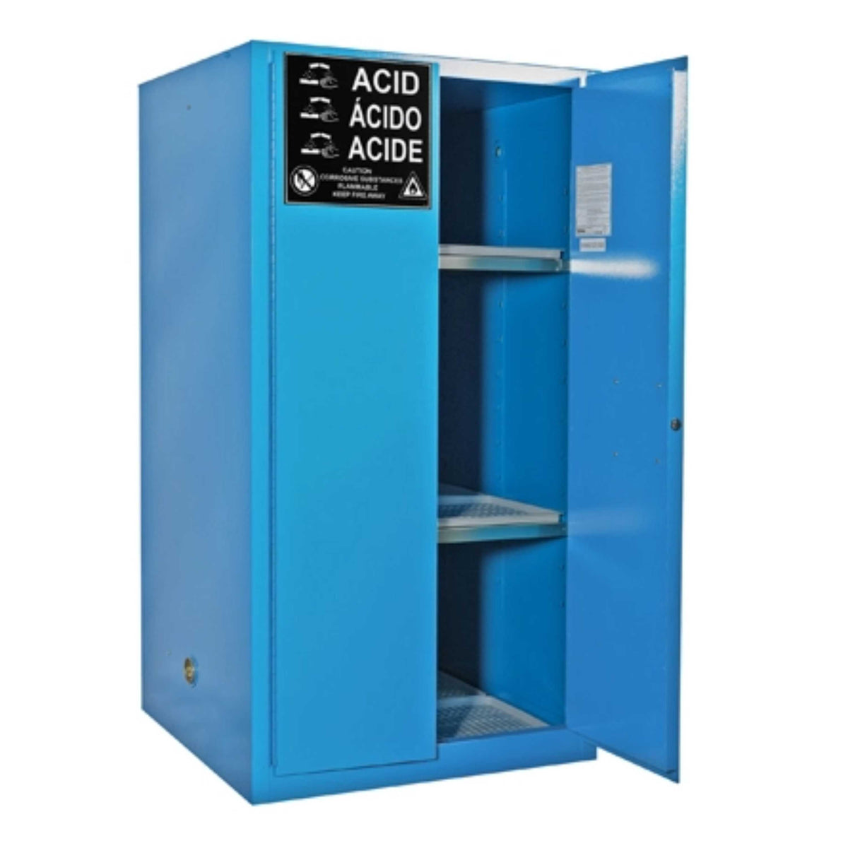 SAI-U® 60 Gallon, Manual Close, 2 shelves, Corrosive Liquids Safety Storage Cabinet