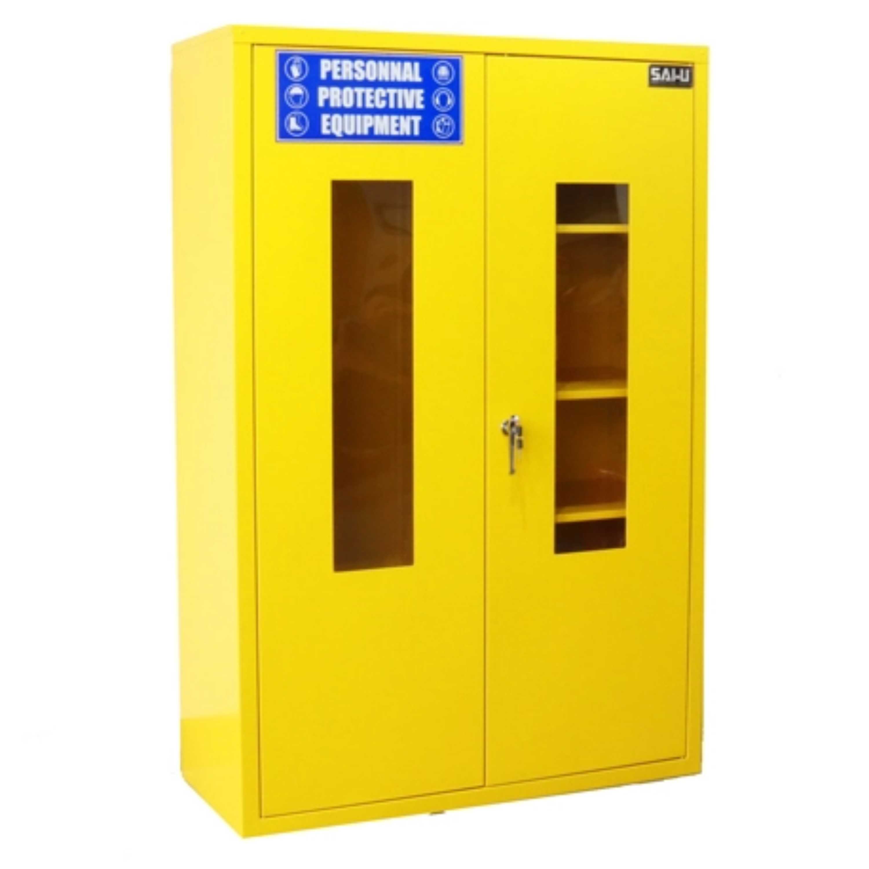 SAI-U® 45 Gallon, Manual Close, 3 shelves, Personal Preparedness Emergency Cabinet, Double Door