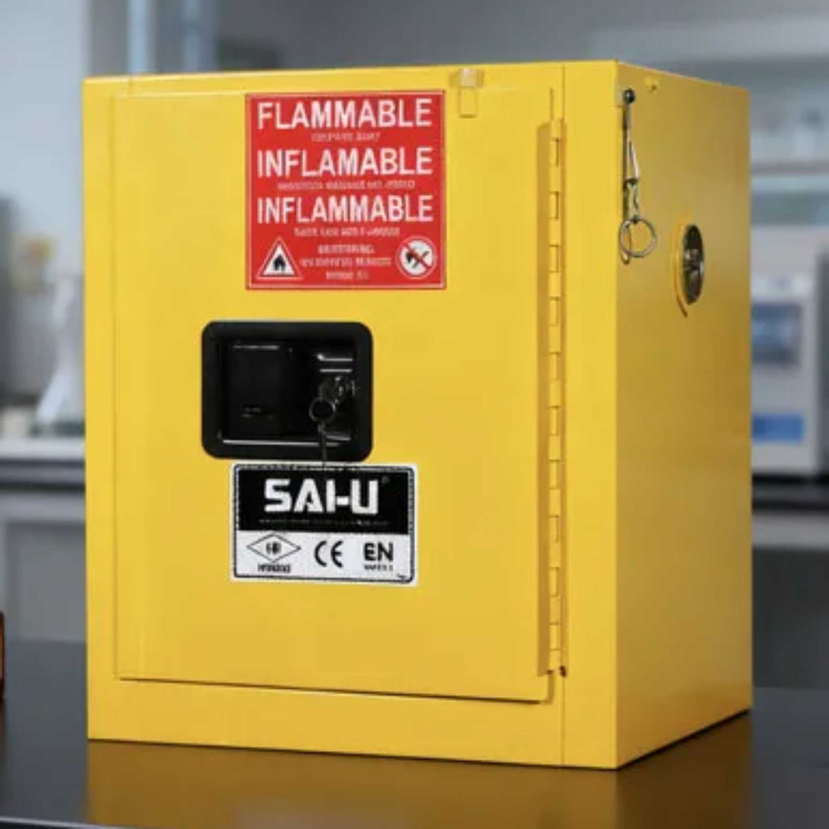 SAI-U® 4 Gallon, Self Close, 1 shelf, Flammable Liquids Safety Storage Cabinet (Self-closing door)