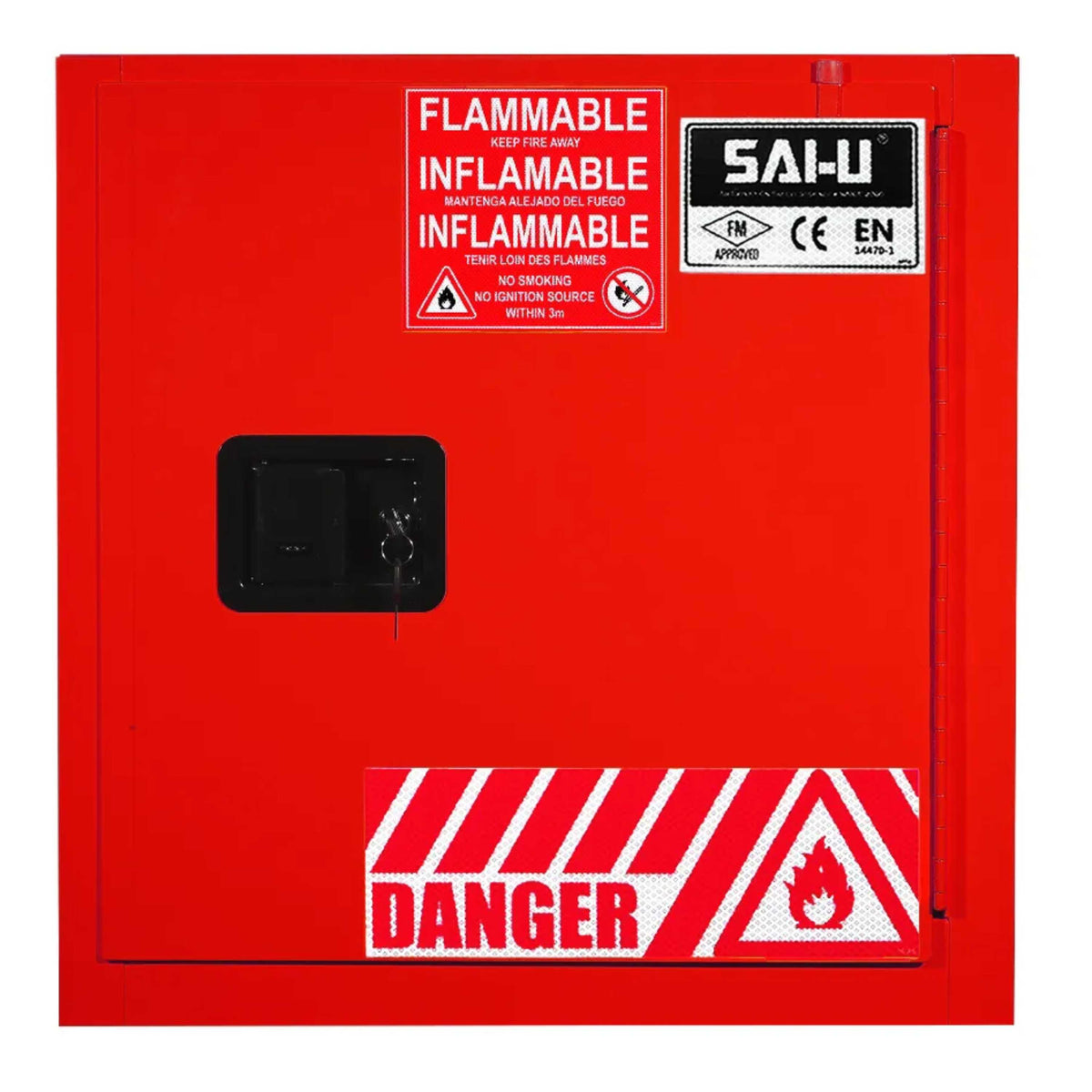 SAI-U® 10 Gallon, Self Close, 1 shelf, Combustibles Safety Storage Cabinet (Self-closing door)