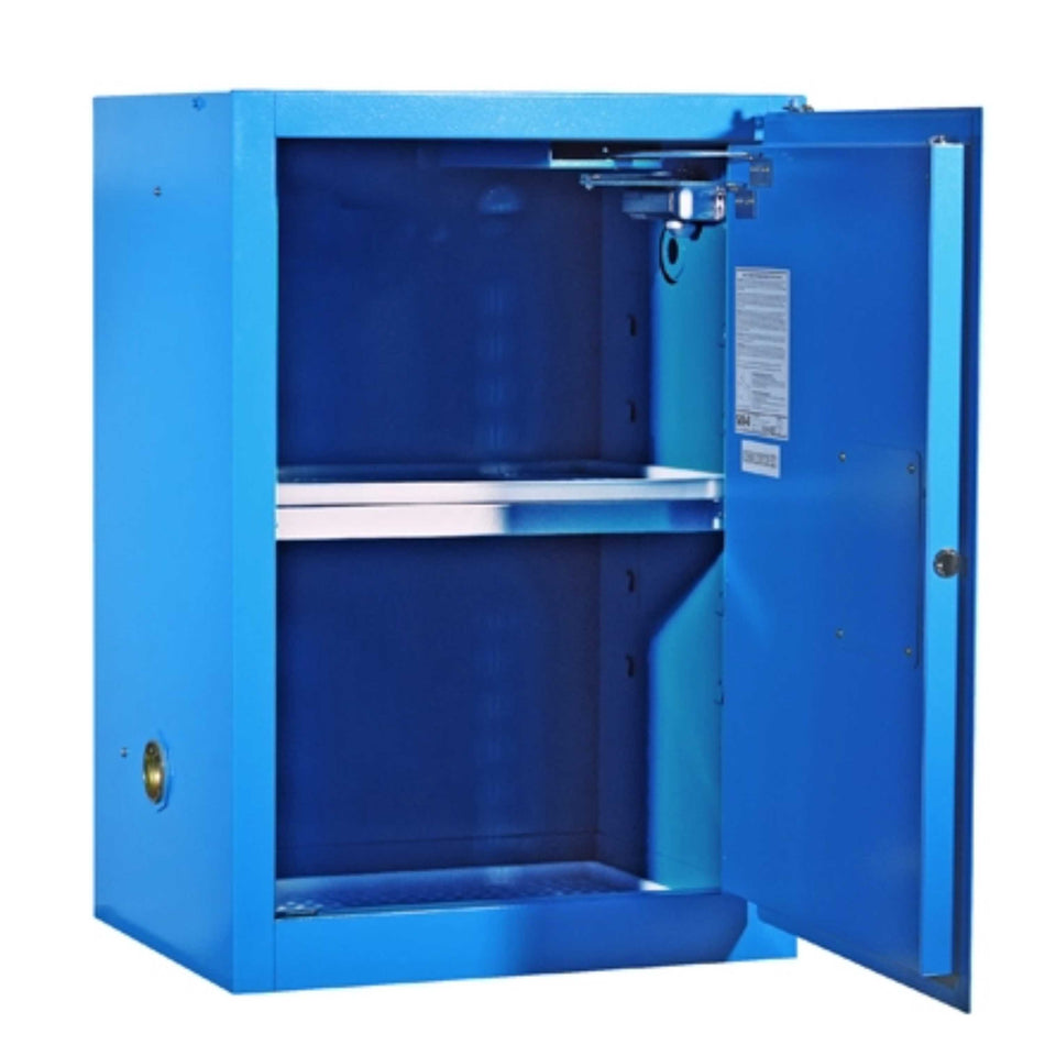 SAI-U® 12 Gallon, Self Close, 1 shelf, Corrosive Liquids Safety Storage Cabinet (Self-closing door)
