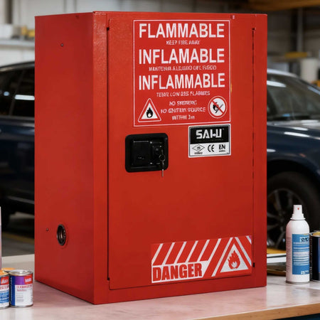 SAI-U® 12 Gallon, Self Close, 1 shelf, Combustibles Safety Storage Cabinet (Self-closing door)