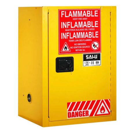 SAI-U® 12 Gallon, Self Close, 1 shelf, Flammable Liquids Safety Storage Cabinet (Self-closing door)