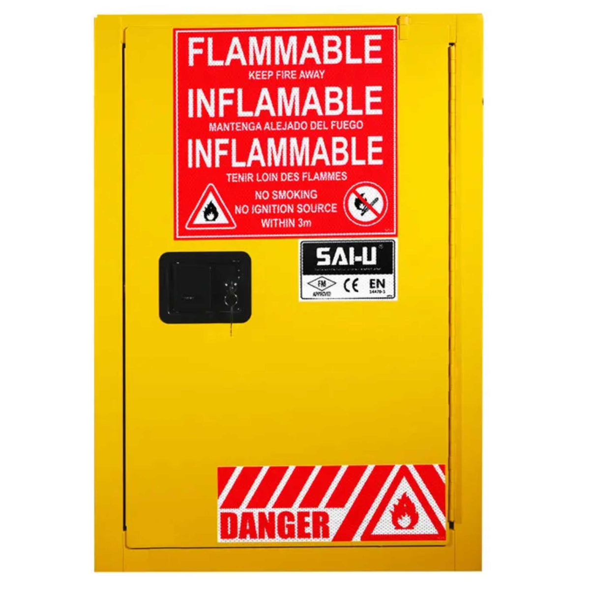 SAI-U® 12 Gallon, Self Close, 1 shelf, Flammable Liquids Safety Storage Cabinet (Self-closing door)