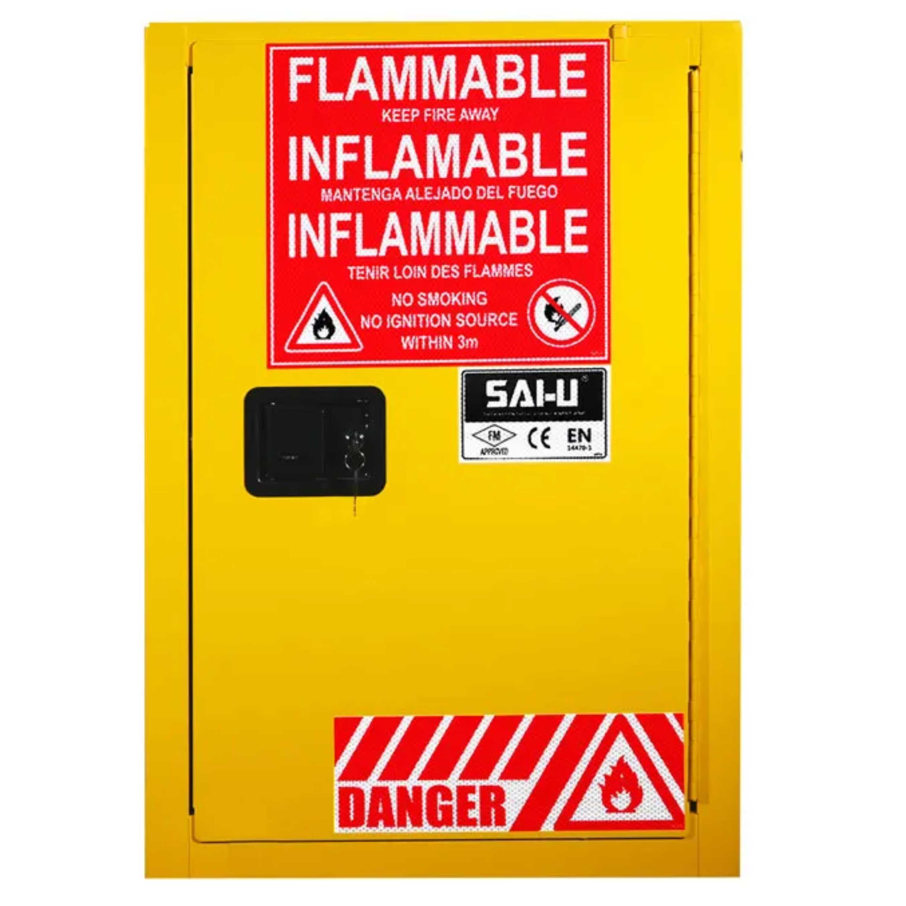 SAI-U® 12 Gallon, Self Close, 1 shelf, Flammable Liquids Safety Storage Cabinet (Self-closing door)