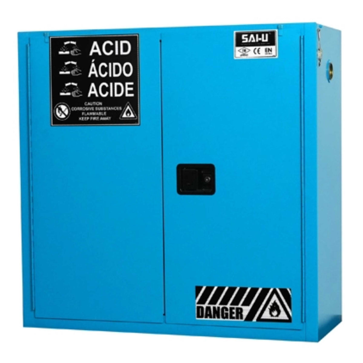 SAI-U® 30 Gallon, Self Close, 2 shelves, Corrosive Liquids Safety Storage Cabinet