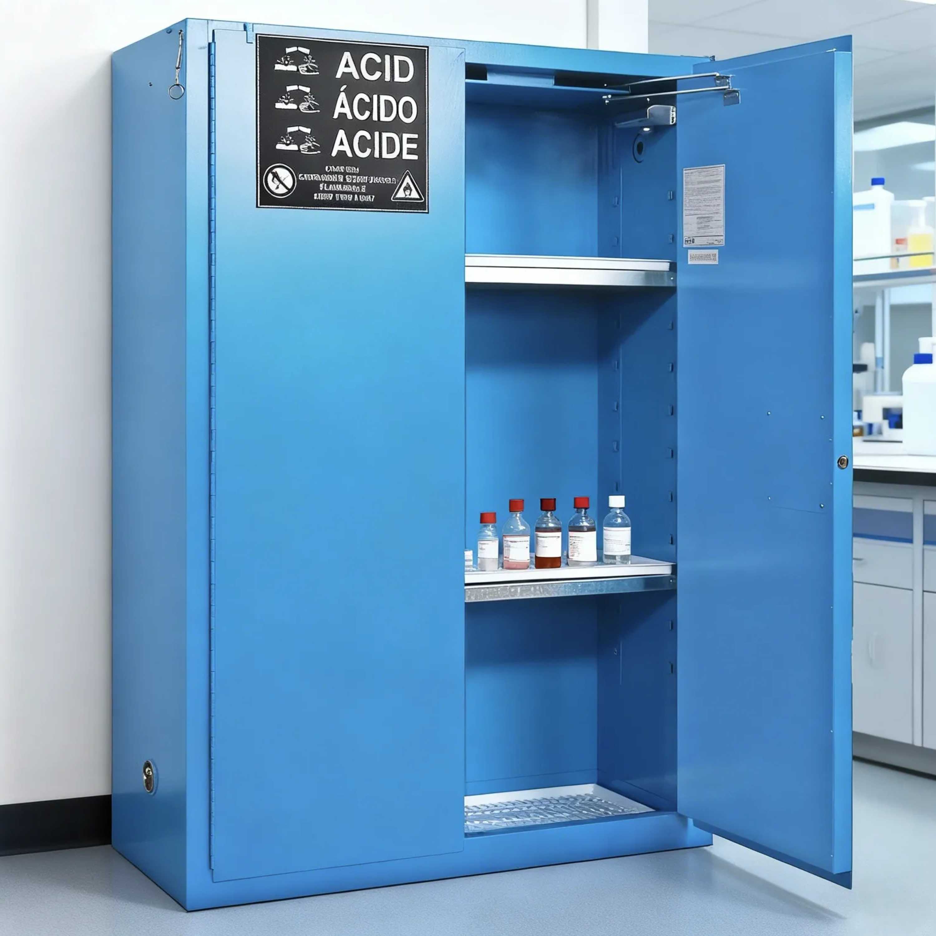 SAI-U® 45 Gallon, Self Close, 2 shelves, Corrosive Liquids Safety Storage Cabinet