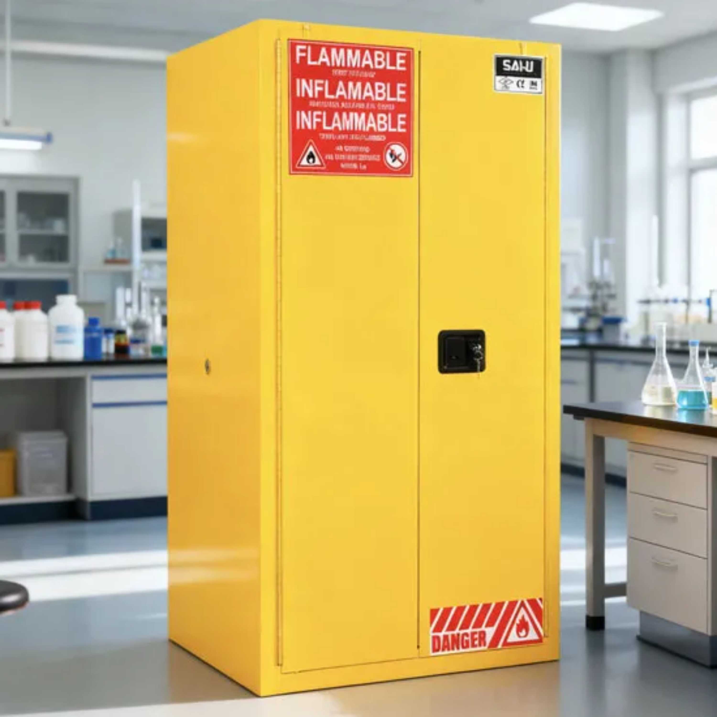 SAI-U® 60 Gallon, Self Close, 2 shelves, Flammable Liquids Safety Storage Cabinet