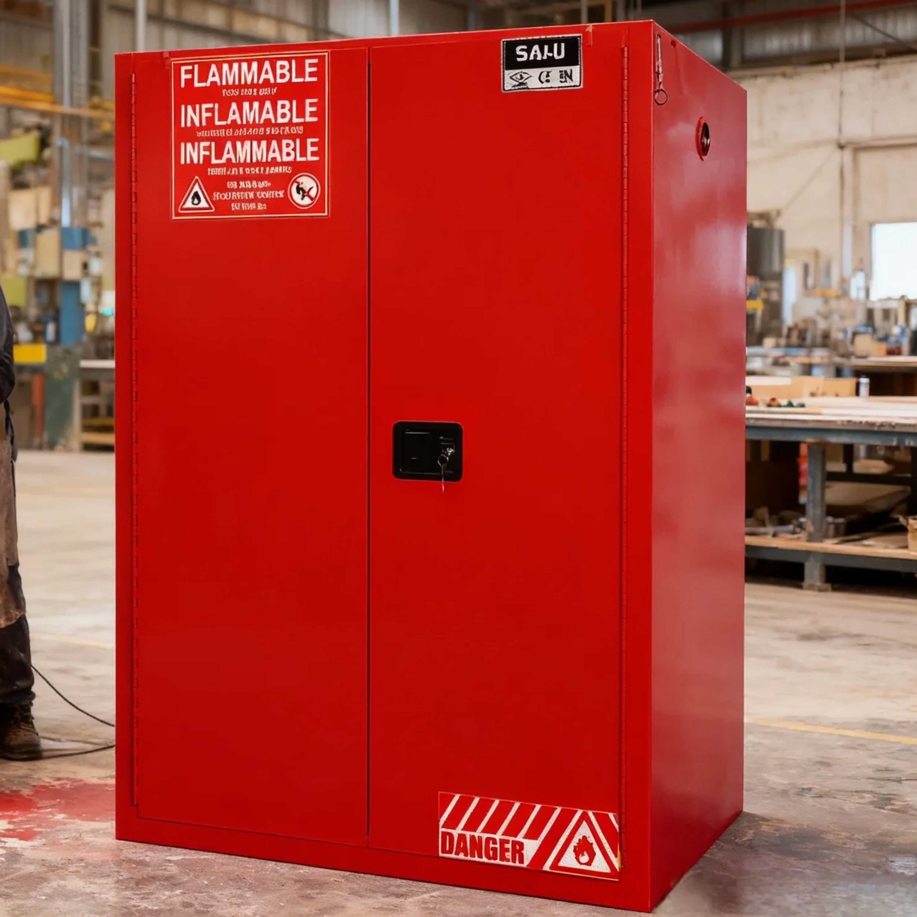 SAI-U® 90 Gallon, Self Close, 2 shelves, Combustibles Safety Storage Cabinet (Self-closing door)