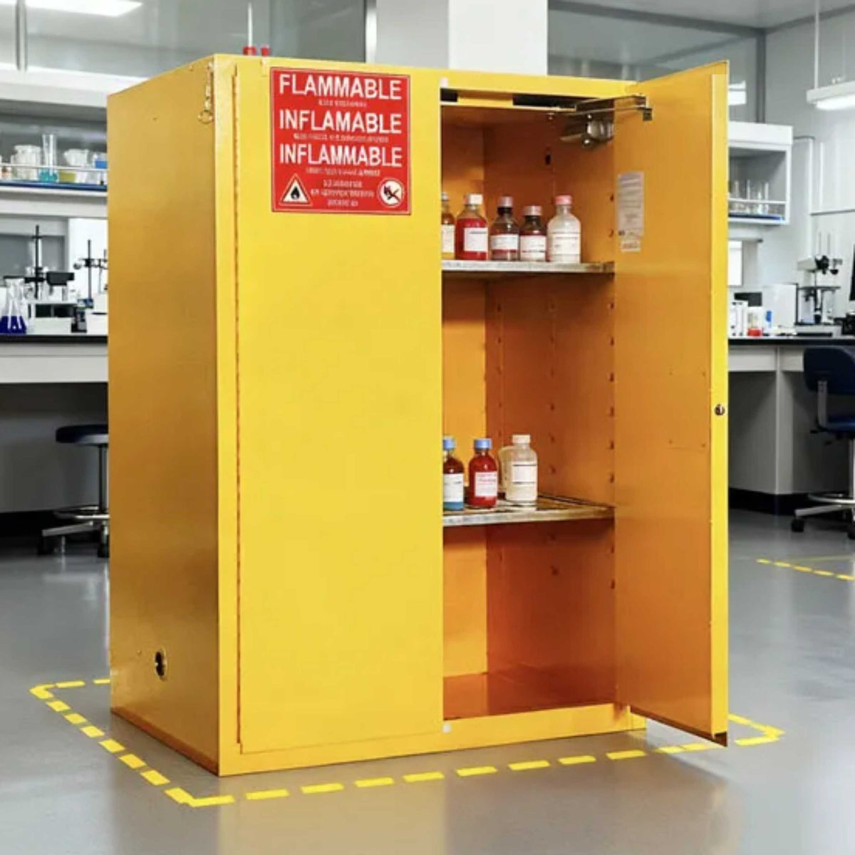 SAI-U® 90 Gallon, Self Close, 2 shelves, Flammable Liquids Safety Storage Cabinet