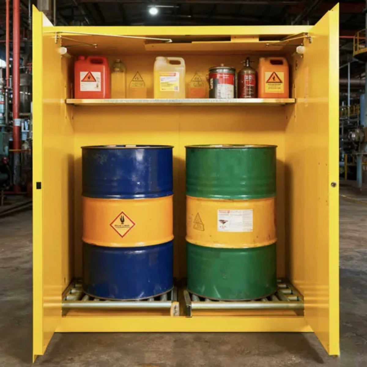 SAI-U® 110 Gallon, Self Close, 1 shelf, Drum Safety Storage Cabinet (Self-closing door)