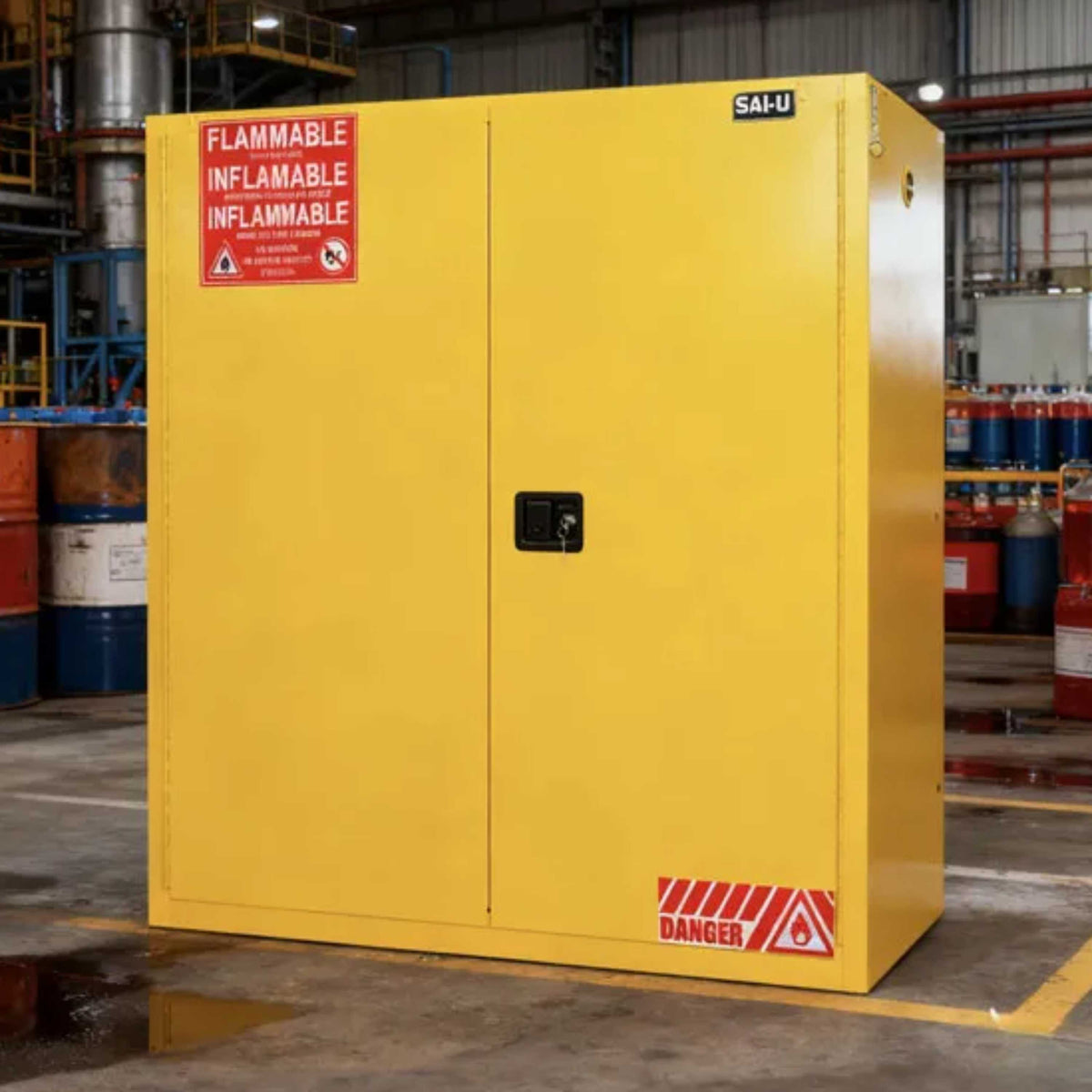 SAI-U® 120 Gallon, Self Close, 2 shelves, Flammable Liquids Safety Storage Cabinet