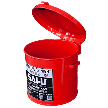 SAI-U® 2 Gallon, Red Oily Waste Can (Hand Opening Type)