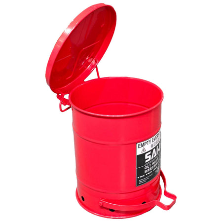 SAI-U® 10 Gallon, Red Oily Waste Can  (Pedal Opening Type)