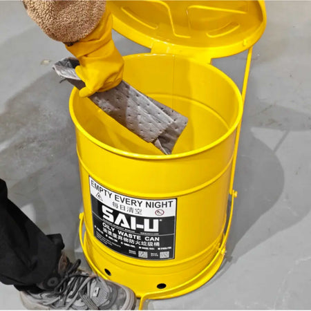 SAI-U® 10 Gallon, Red Oily Waste Can  (Pedal Opening Type)