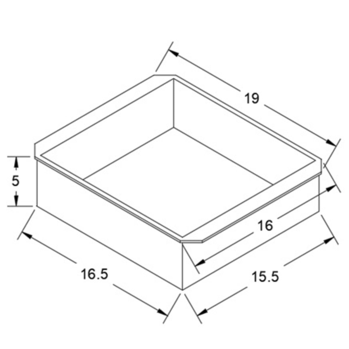 Scientific Plastic Shelf Tote 19"X8"X5" - Labware - Scientific Plastic - MSE Supplies