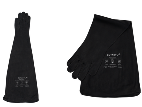 Butadyl Black Color High Performance Gloves for Glove Boxes, 32" Length, 8" Port, 2 Pairs/Case - MSE Supplies LLC