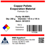 MSE PRO 5N (99.999%) Copper (Cu) Pellets Evaporation Materials - MSE Supplies LLC