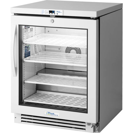True Scientific 134 Liter (4.72 Cu Ft) Capacity Under Counter Glass Door Laboratory Refrigerator, 115 V