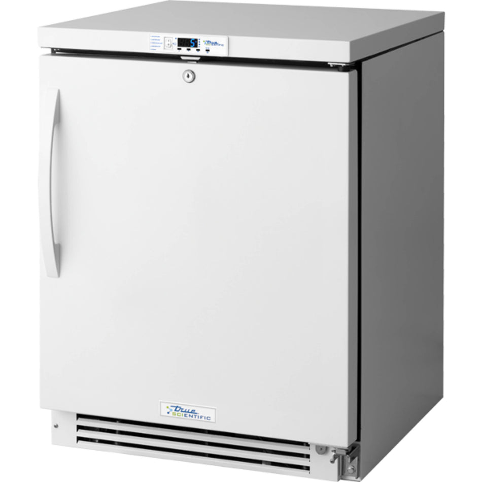 True Scientific 134 Liter (4.72 Cu Ft) Capacity Under Counter Solid Door Laboratory Refrigerator, 115 V