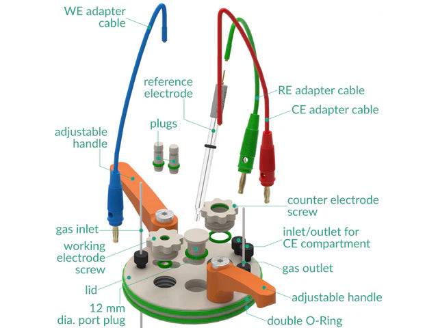 Standard Electrochemical Dual Holder Cell Setup, Electrochemical Products, Redox.me, MSE Supplies