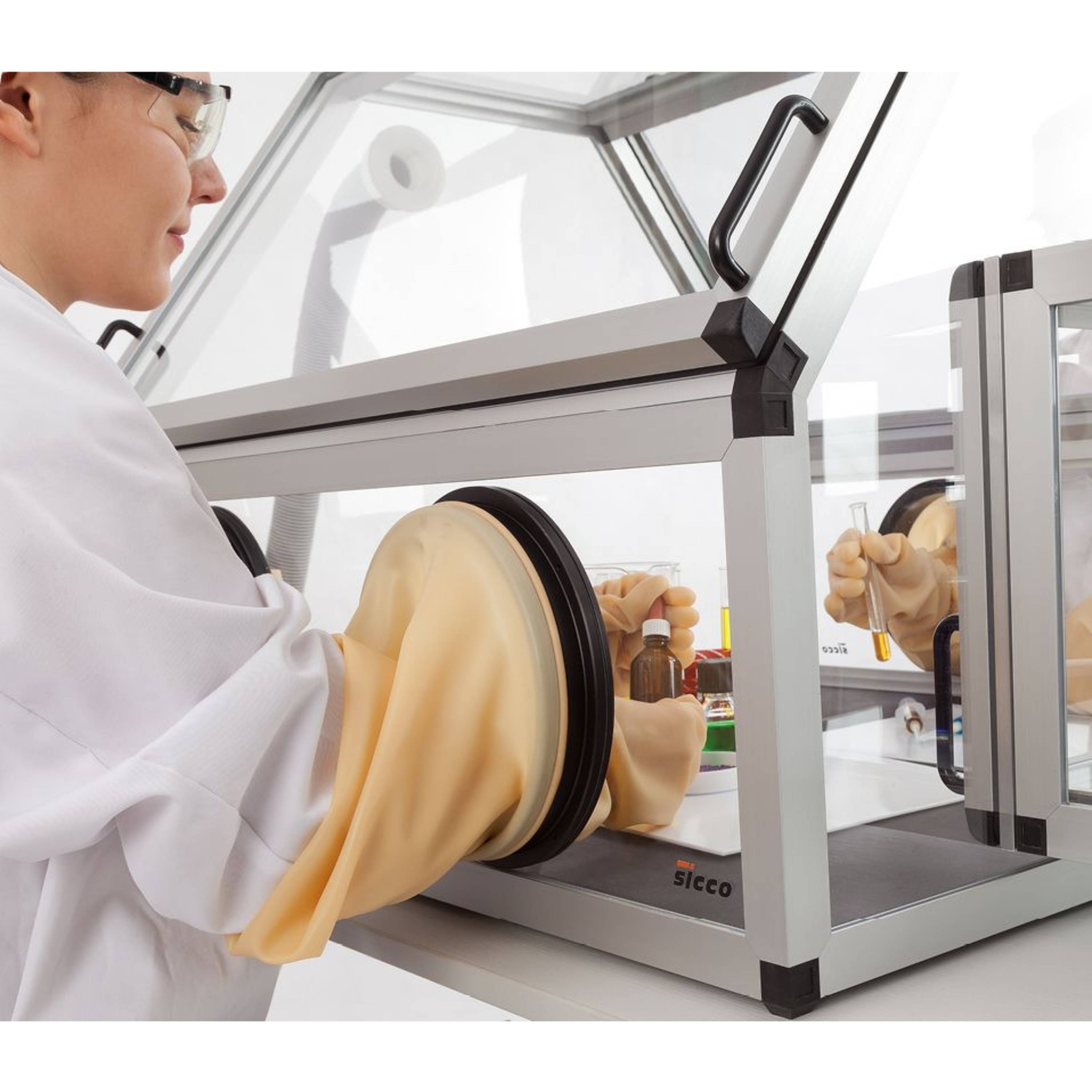 SICCO Glove Box Duo 2 with Transfer Chamber (W 1200 × H 710 × D 890 mm) (PMMA/PE)