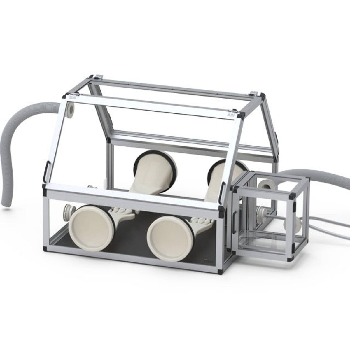 SICCO Glove Box Duo 2 with Transfer Chamber (W 1200 × H 710 × D 890 mm) (PMMA/PE)