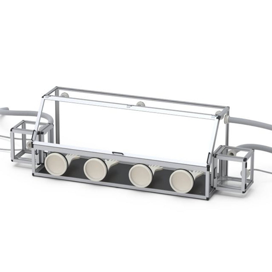 SICCO Glove Box Duo 1 with Transfer Chambers (W 2345 × H 690 × D 590) (PMMA/PE)