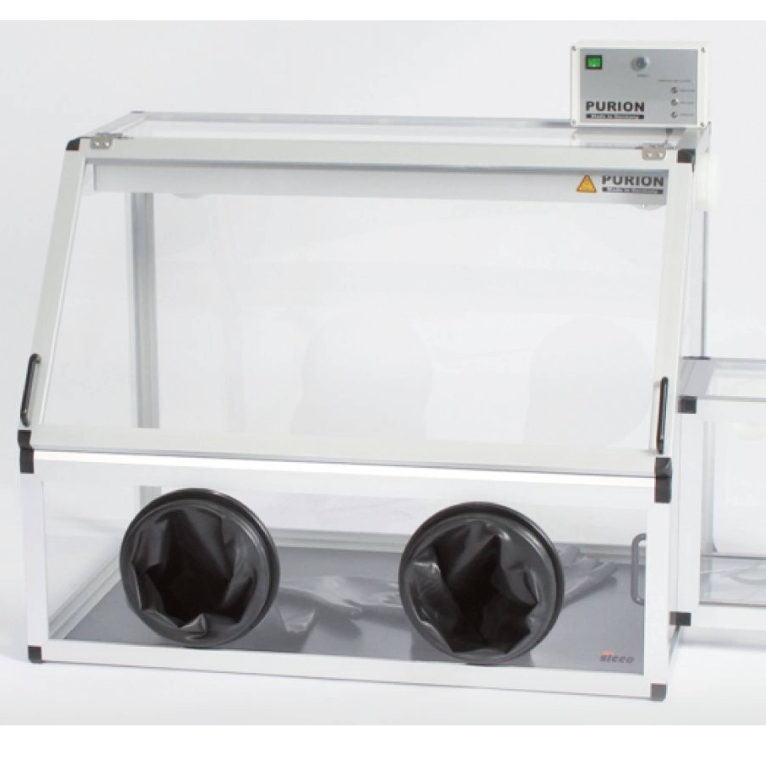 SICCO Glove Box Pure with Transfer Chamber (W 1210 × H 700 × D 600 mm) (PMMA/PE/AL)