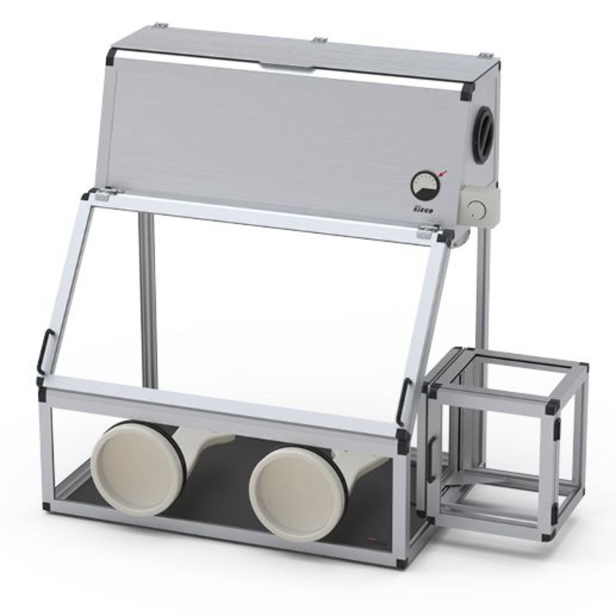 SICCO Glove Box Air Stream with Transfer Chamber (W 1210 × H 1015 × D 660 mm) (PMMA/PE/AL)
