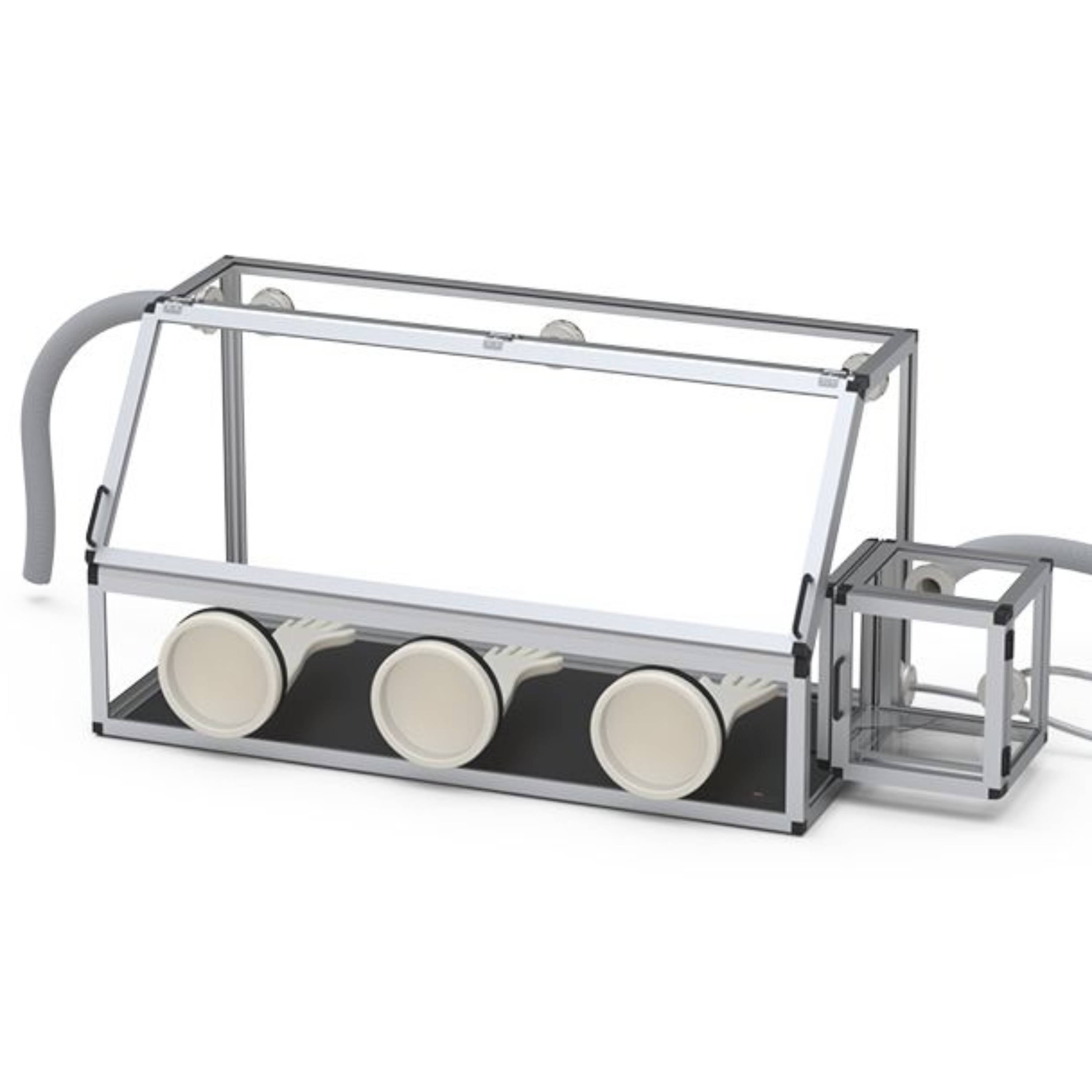 SICCO Glove Box Trio with Transfer Chamber (W 1590 × H 690 × D 590 mm) (PMMA/PE)