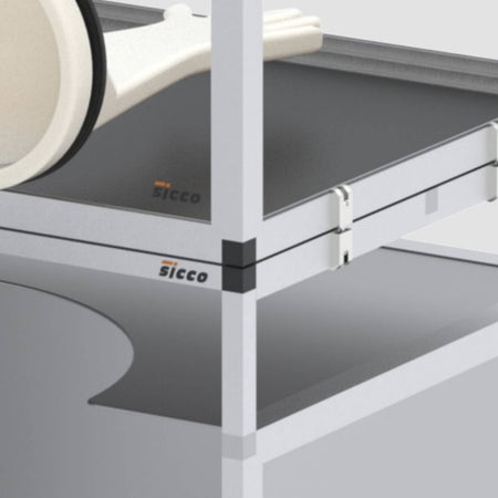 SICCO Rack for Glove Box (seated work) (W 890 mm × H 720 mm × D 600 mm) (AL)