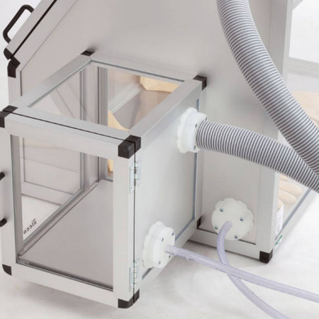SICCO Glove Box Vitrum with Transfer Chamber (W 1210 mm × H 700 mm × D 600 mm) (GLAS/AL)