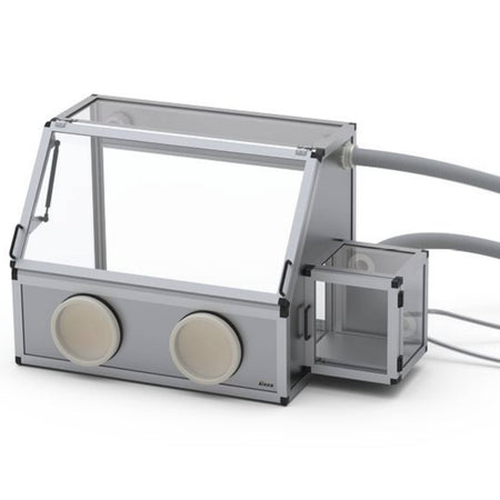 SICCO Glove Box Vitrum with Transfer Chamber (W 1210 mm × H 700 mm × D 600 mm) (GLAS/AL)