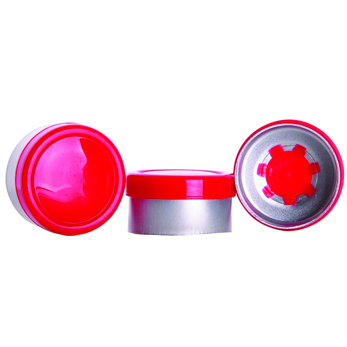 WHEATON® Unlined Aluminum Seal, 13mm, Red, Flip Off