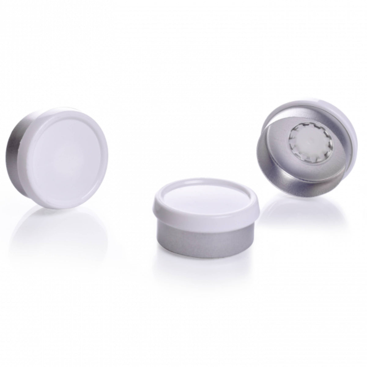 WHEATON® Unlined Aluminum Seal, 20mm, White, Flip-Cap